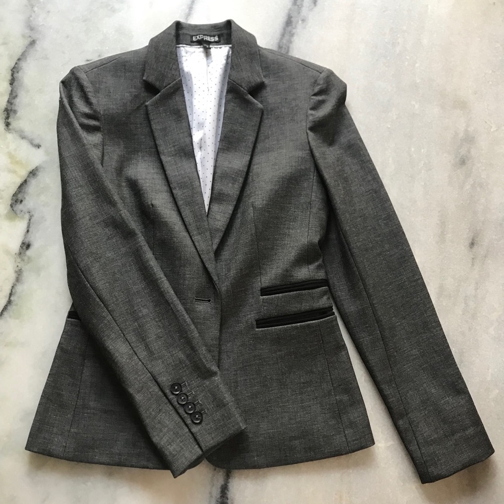 Express Notch Collar One Button Blazer
